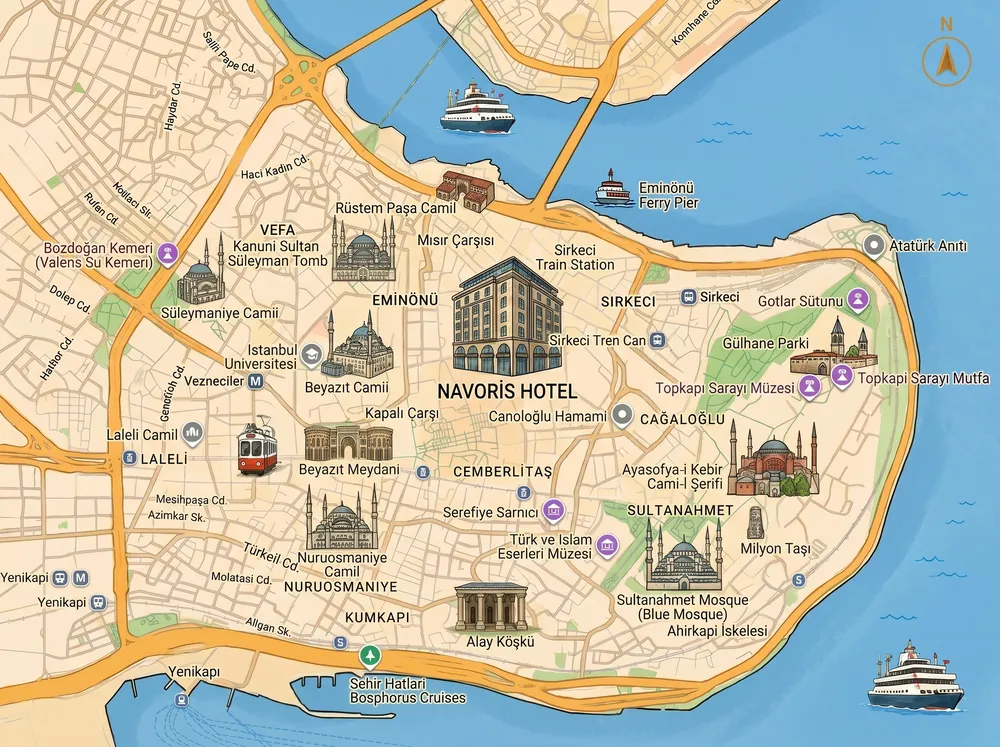 Navoris Hotel Sirkeci Map